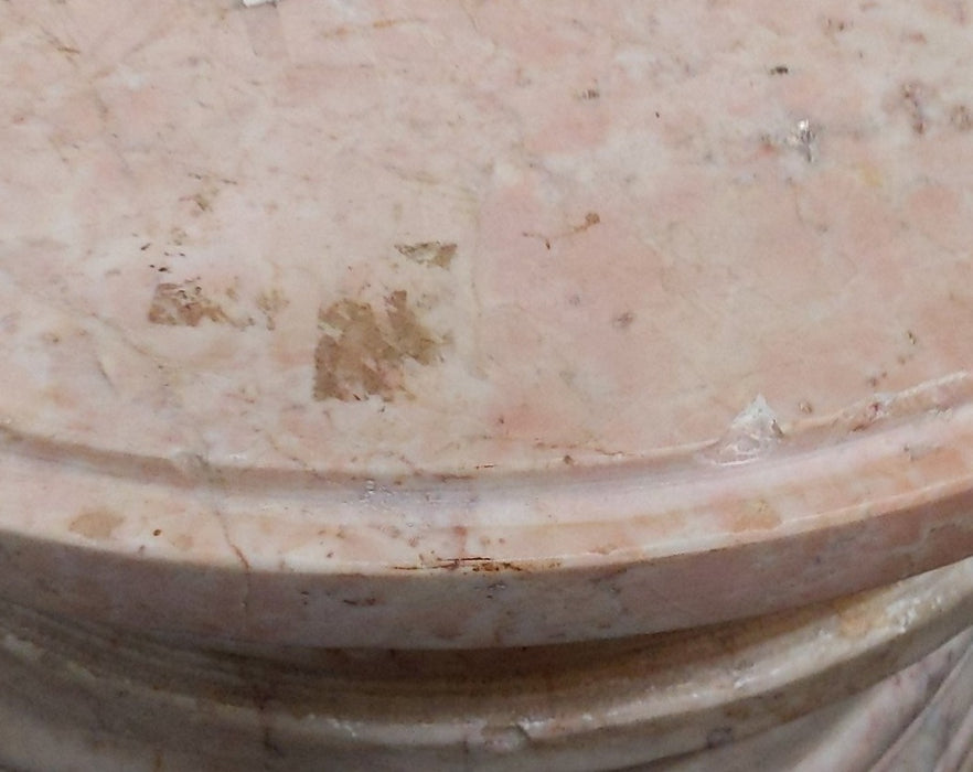 MASSIVE PINK AND CREAM MARBLE PEDESTAL