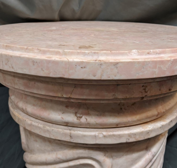 MASSIVE PINK AND CREAM MARBLE PEDESTAL