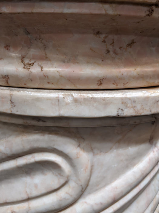 MASSIVE PINK AND CREAM MARBLE PEDESTAL