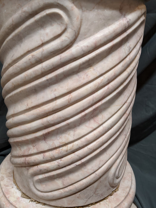 MASSIVE PINK AND CREAM MARBLE PEDESTAL