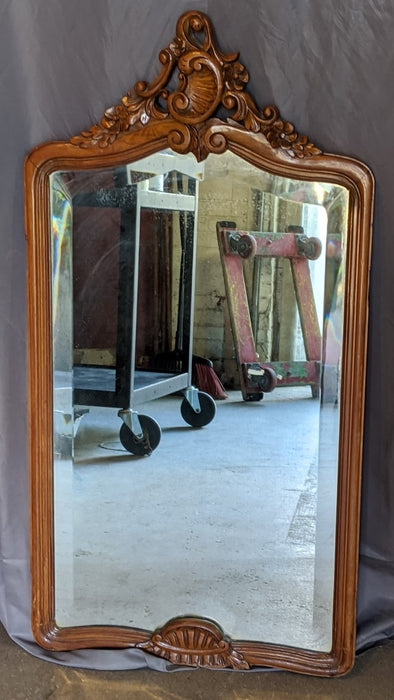 LOUIS XV STYLE BEVELED GLASS MIRROR WITH PEDIMENT