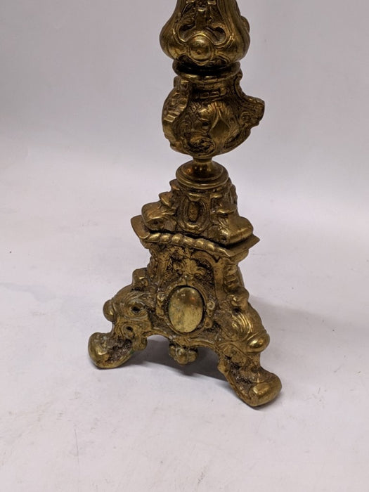 HEAVY BRASS CANDLE STAND 22" TALL